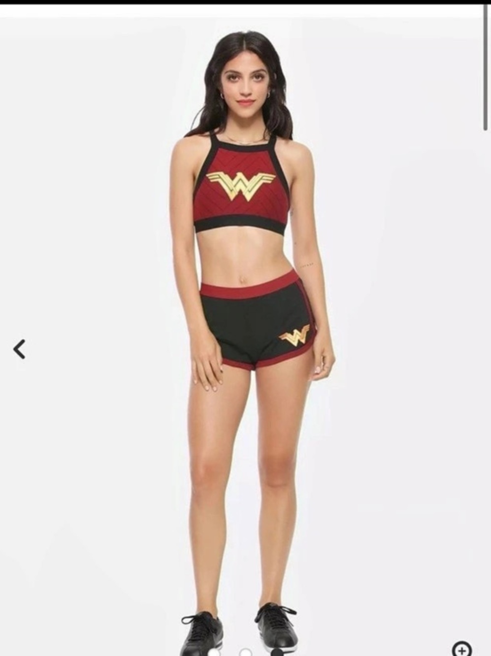 DC Comics Wonder Woman Logo High-Neck Sports Bra Black & Red